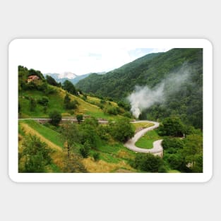 Road in Carnic Alps Near Paularo Sticker